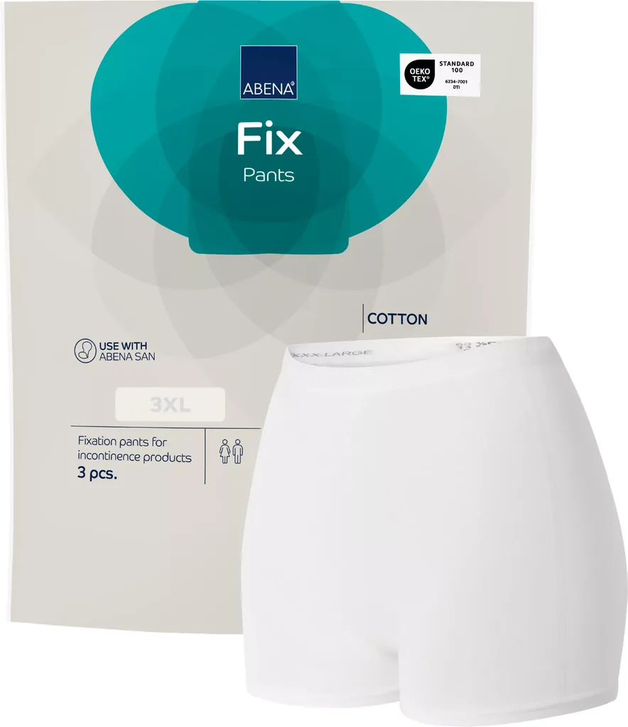 [1999911926] Abena Fix Prenda de fijación de algodón 3XXL - caja de 10 bolsas de 10 uds