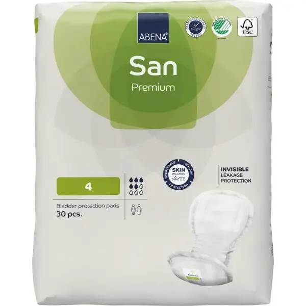 [1000021306] Abena San Talla 4 con Cinta Adhesiva Premium – caja de 9 bolsas x 30 uds