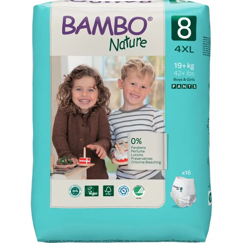 Bambo Nature Pants Size 8 (19+ kg) - box of 5 bags x 16 units