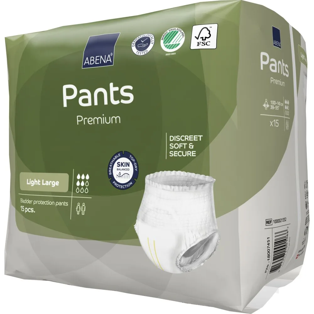 [1000021332] Abena Pants Premium Light size L - box of 6 bags x 15 units