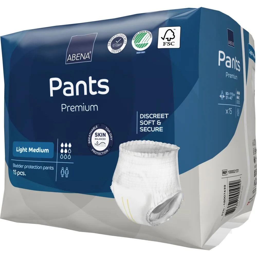 [1000021331] Abena Pants Premium Light size M - box of 6 bags x 15 units