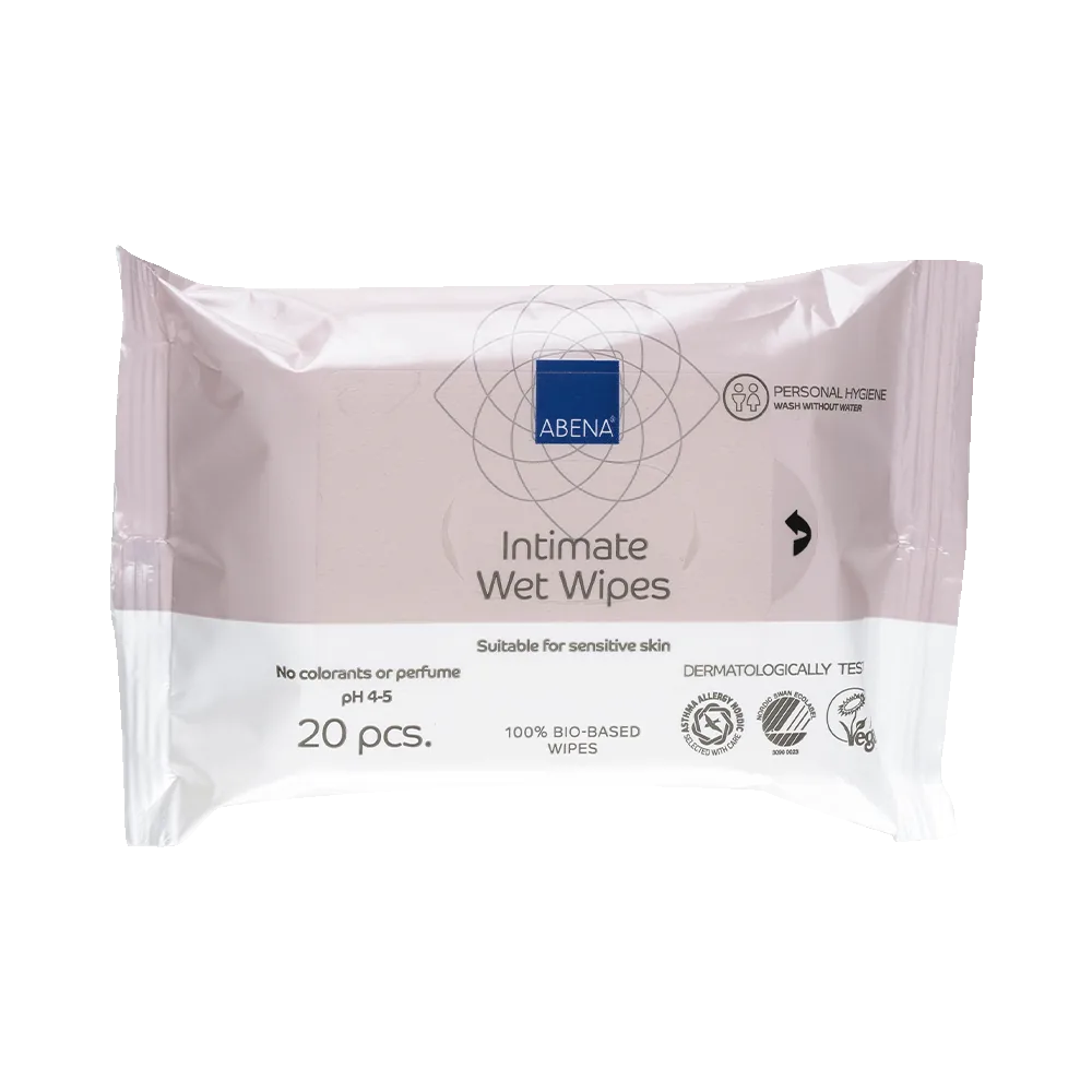 Abena Intimate Wipes - box of 12 bags x 20 units