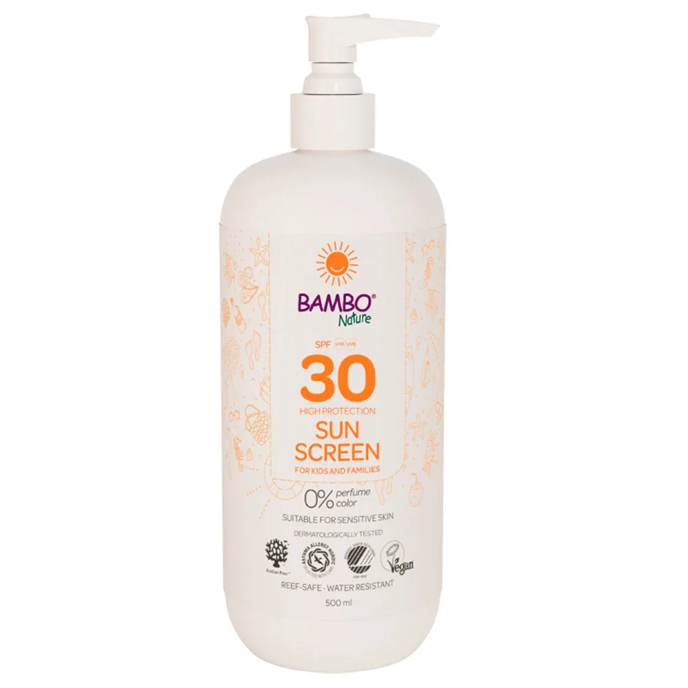 [1999910257] Bambo Nature sunscreen SPF30 - box of 6 bottles x 500ml