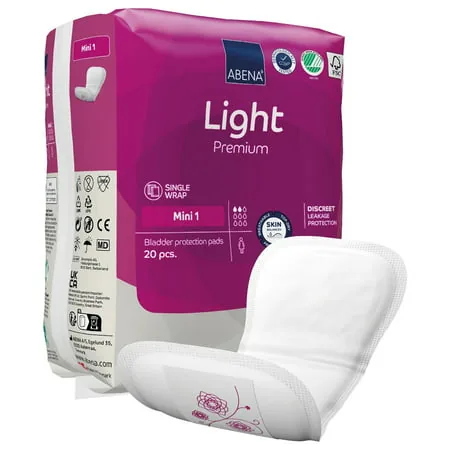 [1000021337] Abena Light Premium Mini 1 - caja de 10 bolsas x 20 uds