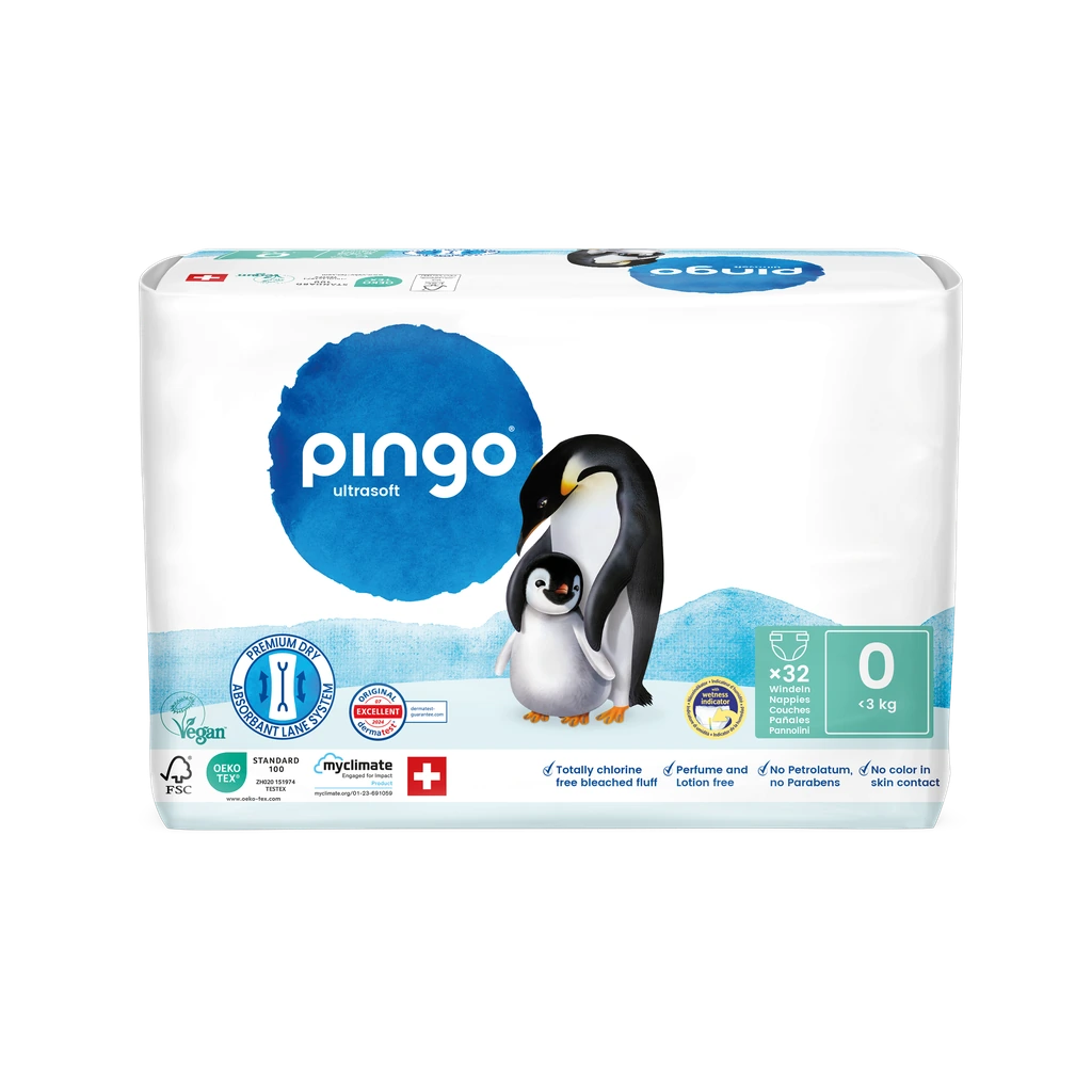 [0406-00] Nuevo - Pingo pañales ecológicos Talla 0 (<3 Kg) bolsa de 32 uds