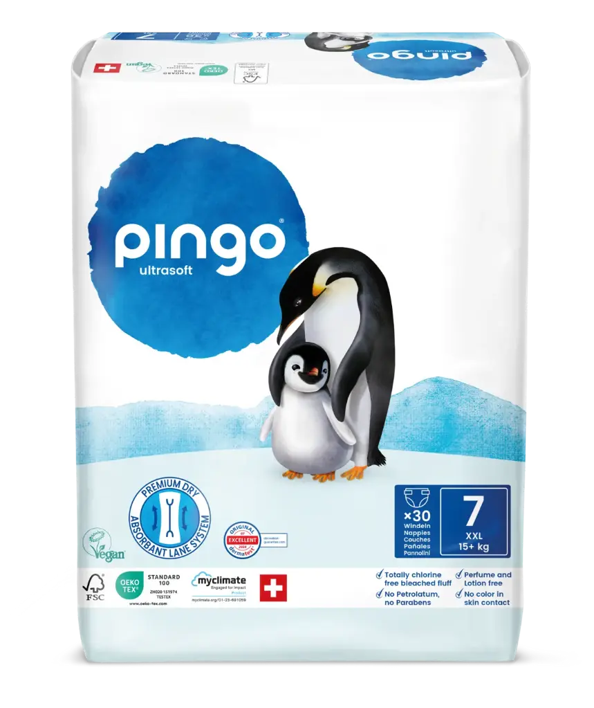 [0543-00] Nuevo - Pingo pañales ecológicos Talla 7 (+15 kg) - caja de 4 bolsas x 30 uds