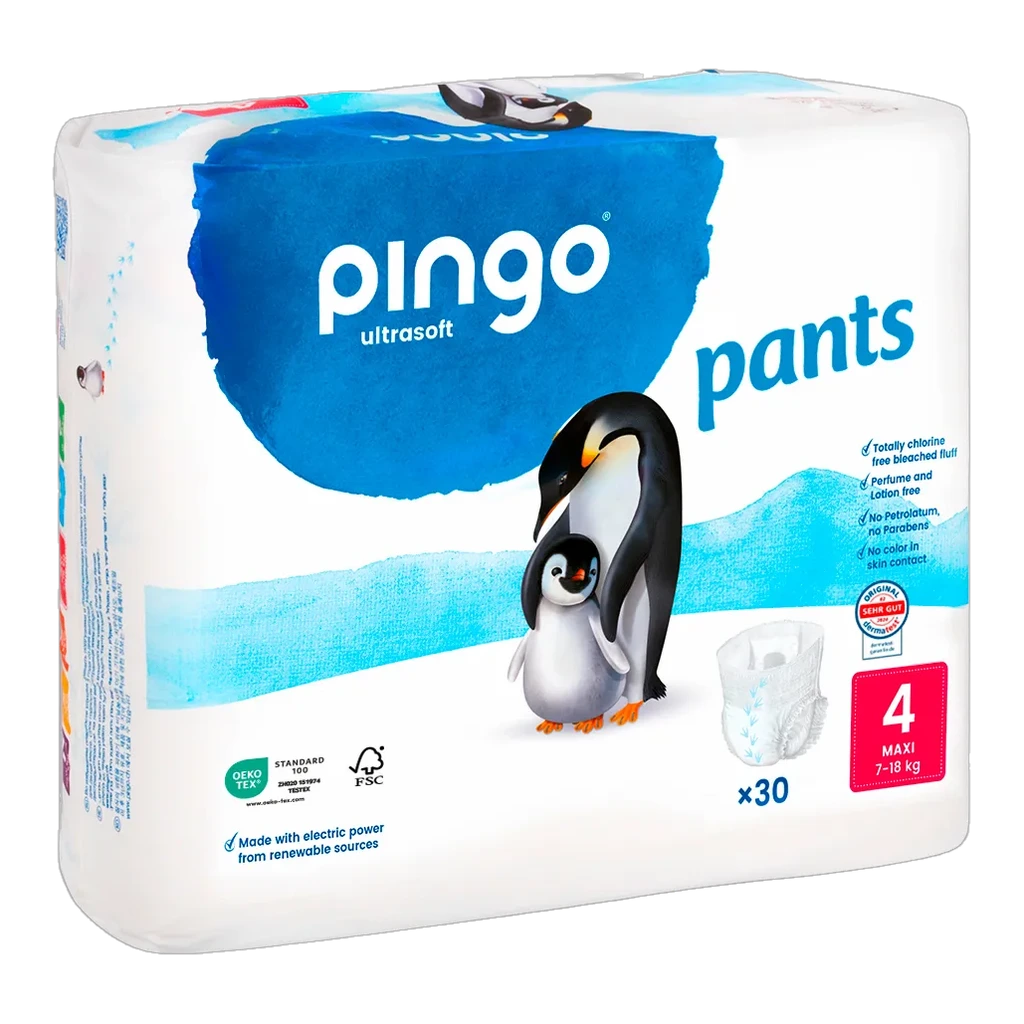 [89304] Pingo pants ecológicos Talla 4 (7-18 kg) - caja de 6 bolsas x 30 uds
