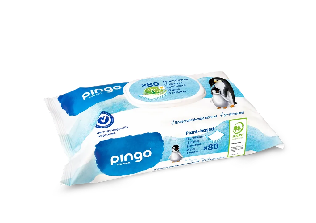 [0819-03] Pingo biodegradable wipes - box of 12 x 80 units
