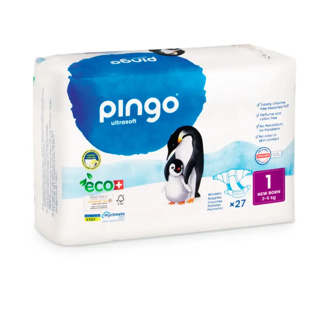 Pingo pañales ecológicos T1 (2-5 Kg) -27 uds