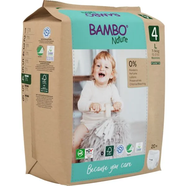 Bambo Nature Pants Size 4 (7-12 kg) - box of 5 bags x 20 units