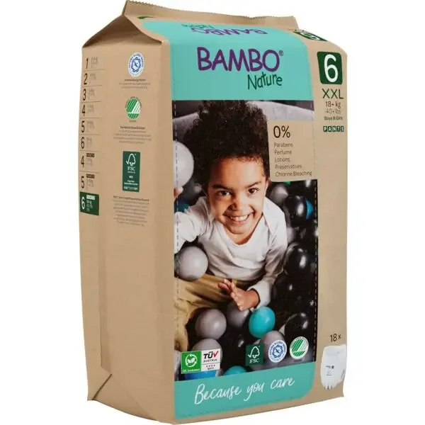 [1000021519] Bambo Nature Pants Size 6 (18+ kg) - box of 5 bags x 18 units