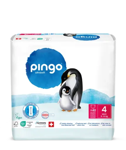 [0512-00] Nuevo - Pingo pañales ecológicos Talla 4 (8-14 kg) - caja de 4 bolsas x 40 uds