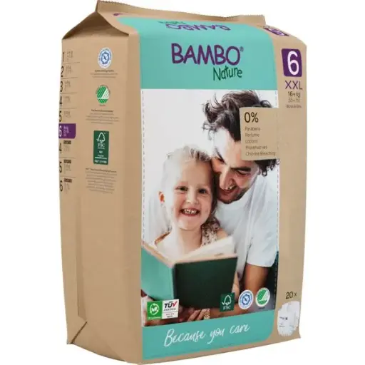 [1000021516] Bambo Nature Pañales Talla 6 (16+ kg) - caja de 6 bolsas x 20 uds