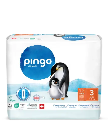 [0505-00] Nuevo - Pingo pañales ecológicos Talla 3 (4-9 kg) - caja de 4 bolsas x 44 uds